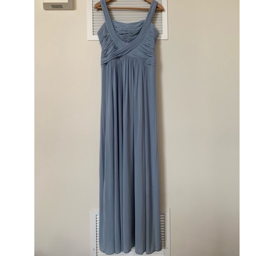 Lt Blue Pleated BCBG Gown w/ Adjustable Straps